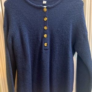 Women's size large navy blue sweater top, in like new condition.